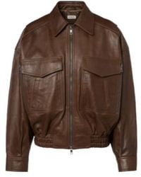 STAUD - Eugene Leather Bomber Jacket - Lyst