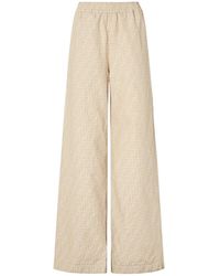 Fendi - Ff Chambray Wide-Leg Pants - Lyst