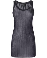 Pinko - Long Semi-Sheer Ribbed Vest Top - Lyst