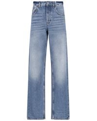 Saint Laurent - Logo Patch Mid-Rise Jeans - Lyst