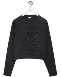 Loewe - Anagram Cropped Knitted Jumper - Lyst