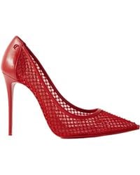 Christian Louboutin - Sporty Kate 100 Crystal-Embellished Leather-Trimmed Mesh Pumps - Lyst