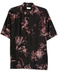 Dries Van Noten - Short-Sleeved Silk Shirt With Floral Print - Lyst