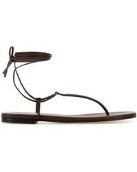 Gianvito Rossi - Slingback And Open-Toe Flat Sandals - Lyst