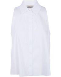 Semicouture - Quanta Sleeveless Box-Pleat Shirt - Lyst