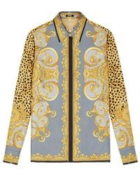 Versace - Silk Cheetah Foulard Shirt - Lyst