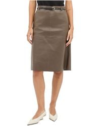 TOTEME - Totême A-Line Leather Midi Skirt - Lyst