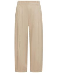 Marella - Cropped Cotton Gabardine Trousers - Lyst