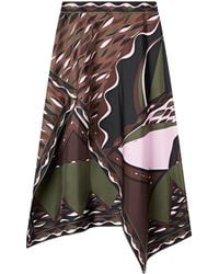 PUCCI - Pucci Dune Printed Satin Skirt - Lyst