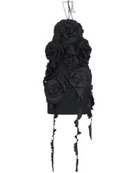 Blumarine - Pleated-Rose Taffeta Mini Dress - Lyst