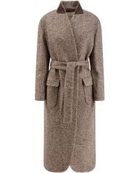 Brunello Cucinelli - Wool Blend Padded Coat - Lyst
