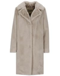 Herno - Faux-Fur Single-Breasted Coat - Lyst