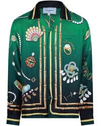 CASABLANCA - Jewelleryprint Campcollar Longsleeve Shirt - Lyst