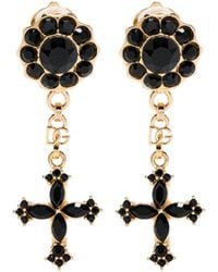 Dolce & Gabbana - Cross Drop Clip On Earrings - Lyst