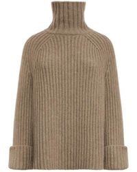 Malo - Ribbed Turtleneck Knitted Sweater - Lyst