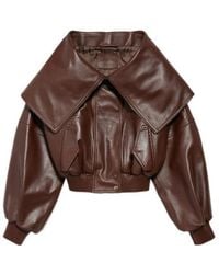 Balenciaga - Wrap Collar Leather Jacket - Lyst