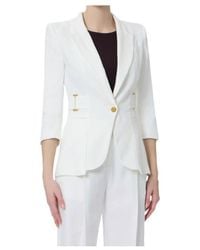 Elisabetta Franchi - Structured Single-Breasted Blazer - Lyst