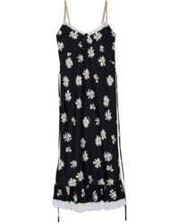 Moschino - Daisy Printed Spaghetti Strap Midi Dress - Lyst