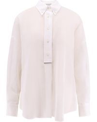 Brunello Cucinelli - Monili Detailed Long Sleeved Shirt - Lyst