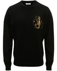 JW Anderson - Jw Anderson Logo Intarsia Knit Crenweck Jumper - Lyst