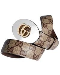 Gucci - Belt With Double G Plaque Buckle - Lyst