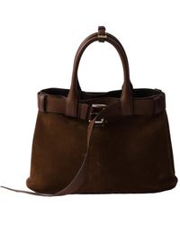 Prada - Belted Open-Top Medium Handbag - Lyst