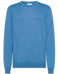 Sun 68 - Crew Neck Logo Jumper - Lyst
