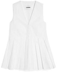 Jil Sander - Poplin Pleated Top - Lyst
