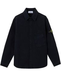 Stone Island - Logo-Patch Button-Up Shirt - Lyst