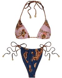 Zimmermann - Aster Spliced Printed Bikini - Lyst