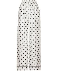 Dolce & Gabbana - Silk Pajama Pants With Polka-Dot - Lyst