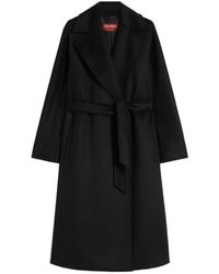 Max Mara - Studio Euclide Belted Long-Sleeved Coat - Lyst