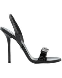 Versace - High Heeled Slingback Sandals - Lyst