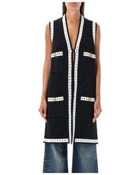 Balmain - Sleeveless Long Knit Cardigan - Lyst