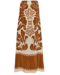 Adriana Degreas - Printed Strapless Silk Maxi Dress - Lyst