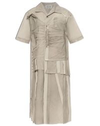 Maison Margiela - Panelled Short-Sleeved Midi Dress - Lyst