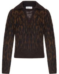 Roberto Collina - Animal-Print Alpaca Sweater - Lyst