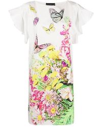 Moschino - Floral Printed Straight-Tube Dress - Lyst