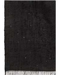 Brunello Cucinelli - Sequin Embellished Frayed-Edge Scarf - Lyst