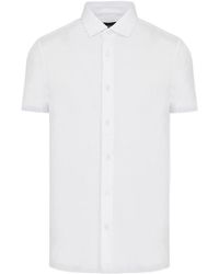 Emporio Armani - Buttoned Curved Hem Shirt - Lyst