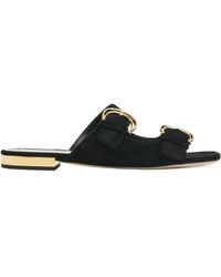 Chloé - Chloé Alizè Double C Buckle Flat Sandals - Lyst
