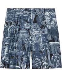 Givenchy - Silk Pleated Hubert Objects Shorts - Lyst