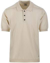 C.P. Company - Short-Sleeve Polo Knitted Top - Lyst