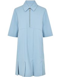 Ganni - Zip Pleated A-Line Mini Dress - Lyst