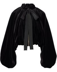 Patou - Bow-Detail Cotton-Blend Velvet Jacket - Lyst