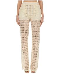 Alysi - Macrame Straight-Leg Semi-Sheer Trousers - Lyst