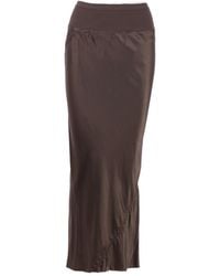 Rick Owens - Ribbed Gathered Maxi Skirt - Lyst