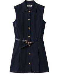 Miu Miu - Poplin Mini-Dress - Lyst