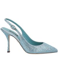 Dolce & Gabbana - Rhinestone Decorated Pointed-Toe Leather Shoes - Lyst