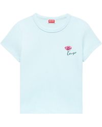 KENZO - Logo Embroidered Short Sleeved T-Shirt - Lyst